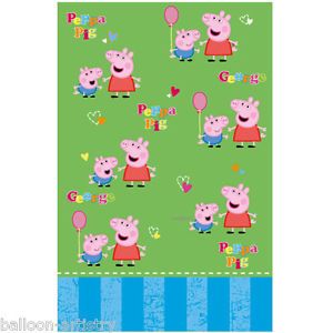 183cmx138cm Peppa Pig Blue Green Party Disposable Plastic Table Cover