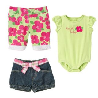 New Baby Girls Gymboree Flamingo Flowers Shorts Shirt Outfit Lot 12 18 Months