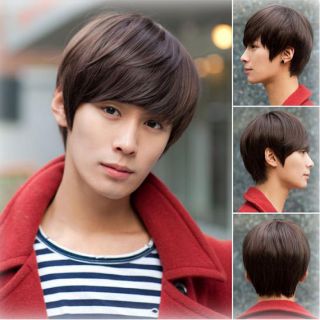 Men Fashion Handsome Short Full Hair Wigs Costume Cosplay Party Hair 3 Colors