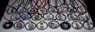 30 Monster High Bottle Cap Birthday Party Favors Necklace with Color Cords