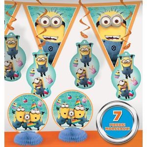 Despicable Me 2 7 Piece Decorations Kit Birthday Party Supplies