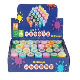 26pcs A to Z Multicolor Plastic Letter Stamp Toy Pre School Kid Reading Writing