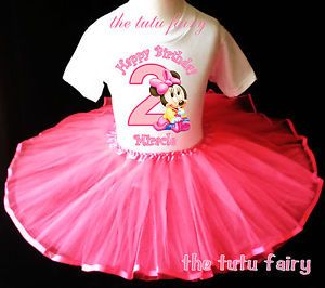Minnie Mouse Birthday Girl Shirt Hot Pink Tutu Set Outfit 2nd 3rd 4th 5th 2 3