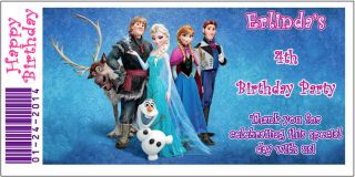 Disney Frozen Anna Elsa Birthday Party Favors 20 Water Bottle Labels