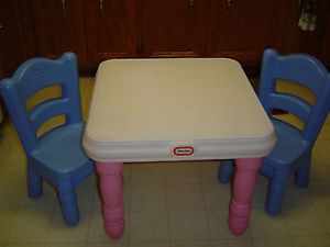 Little Tikes Table Chairs Pretend Vtg Child Victorian Cottage Tender Hearts Pink