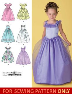 Sewing Pattern Make Fancy Flower Girl Dress Size Child 3 to 8 Princess Wedding