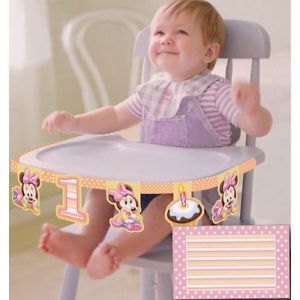 Disney Minnie Mouse 1st Birthday High Chair Decoration Kit Girl Party Supplies