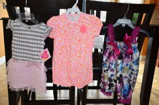 Lot of 3 Baby Girls Clothes Around 12 18 Months New