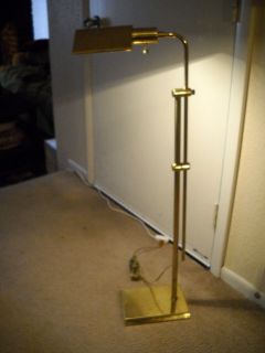 Vintage Brass Floor Lamp Reading Chair Light Mid Century Retro Patina Quality
