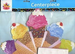 Ice Cream Cone Table Centerpiece Kids Birthday Party Decoration Decor