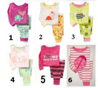 New Gap Baby Girl Long Sleeve Pyjamas Set 100 Cotton PJ's Size 2 3 4 5 6 7