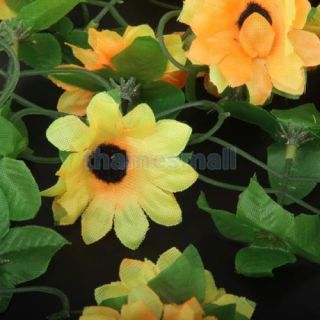 Artificial Sunflower Garland Silk Flower Vine for Home Wedding Garden Decoration