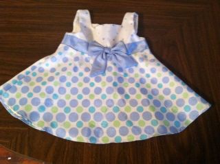 Really Cute Blue and White Silk Dress 0 3 Months