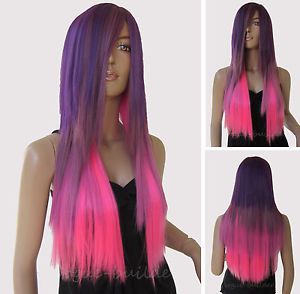 70 cm Long Straight Heat Resistant Multi Color Halloween Cosplay Party Hair Wig