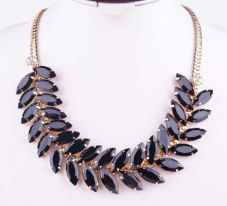 New Hot Fashion Gold Plated Rhinestone Crystal Bib Necklace Jewelry A1529 2