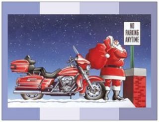 20 Christmas Harley Motorcycle Santa Humorous Greeting Post Cards