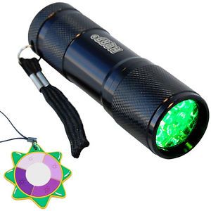 HQRP Green 9 LED's Flashlight Torch Light Pressure Switch Night Hunting Fishing