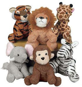 6 Stuffed Animals Baby Shower Diaper Cake Party Favors Zoo Safari Jungle