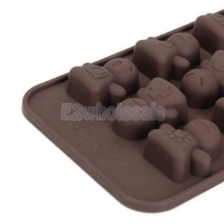 10x 12 Holes Silicone Chocolate Jelly Candy Cake Ice Cube Mold Tray Mood Face