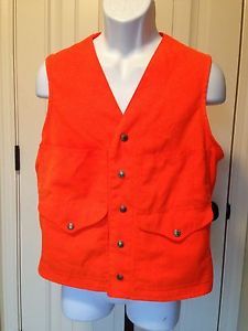 CC Filson Blaze Orange Outdoor Hunting Fishing ButtonUp Vest Mens 38
