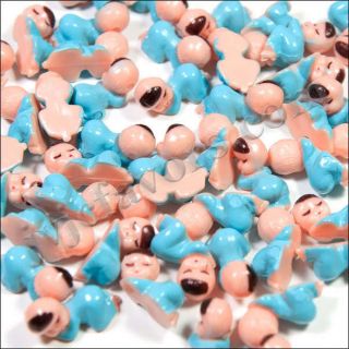 48 Pcs Small Sleeping Babies Baby Shower Favor Blue Boy Decor Party Decorations
