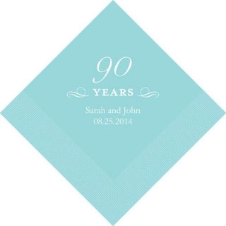 100 Personalized 90th Birthday Cocktail Napkins