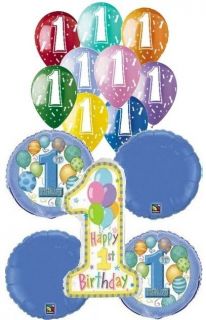 1st First Happy Birthday Balloon Bouquet Party Decoration Baby One 1 Girl Boy