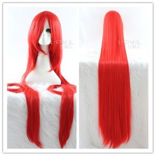 150cm Supper Long Straight Red Cosplay Party Hair Wig ZY50D Wig Cap