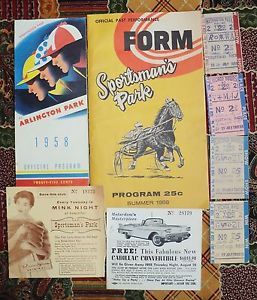 1950s Harness Racing Memorabilia Group Racing Forms Program Win Tickets Other
