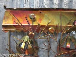 Mid Century Modern Metal Wall Sculpture Cafe Bistro Hanging 60s 70s Decor