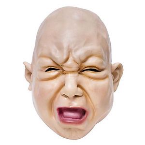 Scary Creepy Halloween Face Mask Giant Crying Baby Head with A Fat Face