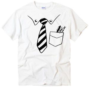 Pocket Tie Design Graphic Funny Humor White T Shirt