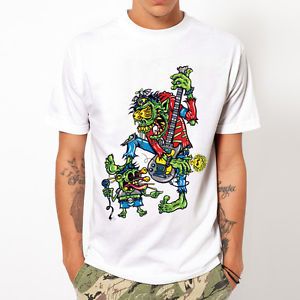 Monster Rock 2 Design Graphic Art Hot Rod Tattoo White T Shirt
