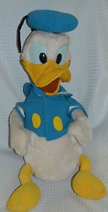 22" Disney Vintage Donald Duck Pleather Beak Plastic Felt Eyes Velcro Plush