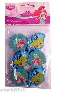 Ariel Little Mermaid Disney Princess Erasers Party Favors Flounder Ariel