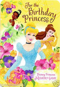 Disney Princess Cinderella Belle Tiana Birthday Greeting Card