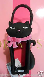 Bath Body Works PocketBac Holder Black Cat with Pink Bow for Hand Sanitizer