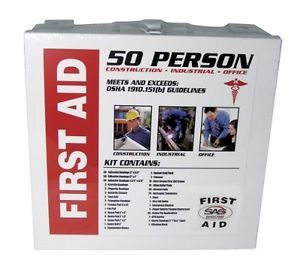 New 50 Person First Aid Metal Box Safety Kit Prepared Medical Emergency Supplies