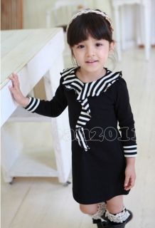 New Kids Toddlers Girls Party Black Long Sleeveless Princess Dress Top Age 2 7Y