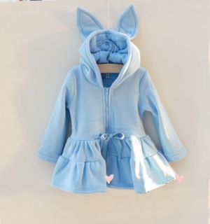Sweet Girls Childrens Thick Hoodies Tops Dress Outerwear with Lovely Ears SZ1 7Y