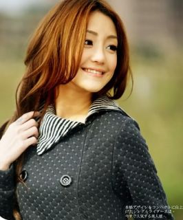 Korea Fashion Womens Grid Knitting Top Long Coat Jacket 3 Colors