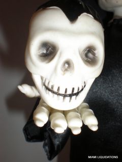 15" Death Skeleton Skull Head Moves Motion Halloween Table Decoration Prop