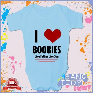 Funny Baby Grow I Love Boobies Boy Babies Clothing