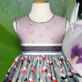 Baby Girls Dress Kids Brown Gray Flower Birthday Party Summer Clothes Size 4 5