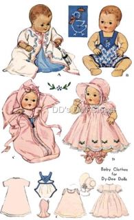 Vintage Doll Clothes Pattern 513 20" Dydee Baby