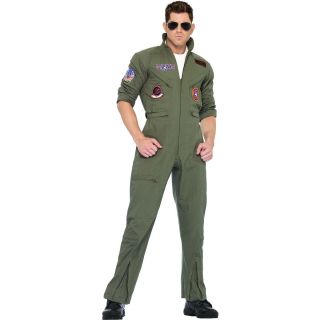 Top Gun Men's Flight Suit Adult Navy Naval Aviator Military Halloween Costume