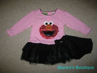 New "Sequin Elmo" Dress Girls Fall Winter Clothes 18M Infant Sesame Street Baby