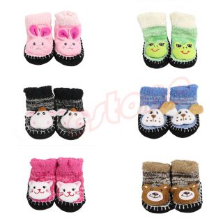 Lot of Newborn Cute Indoor Unisex Anti Slip Warm Boots Cartoon Baby Shoes Socks