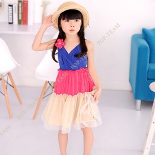 Cut Girls Kids Strap Beach Skirt Dance Dress 6 7Y Costume Colorful TYC9 3