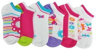 Stride Rite Girl Socks Flutterby No Show 6 Pairs